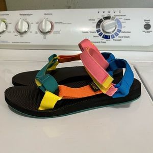Colorful Womans Teva Saddles